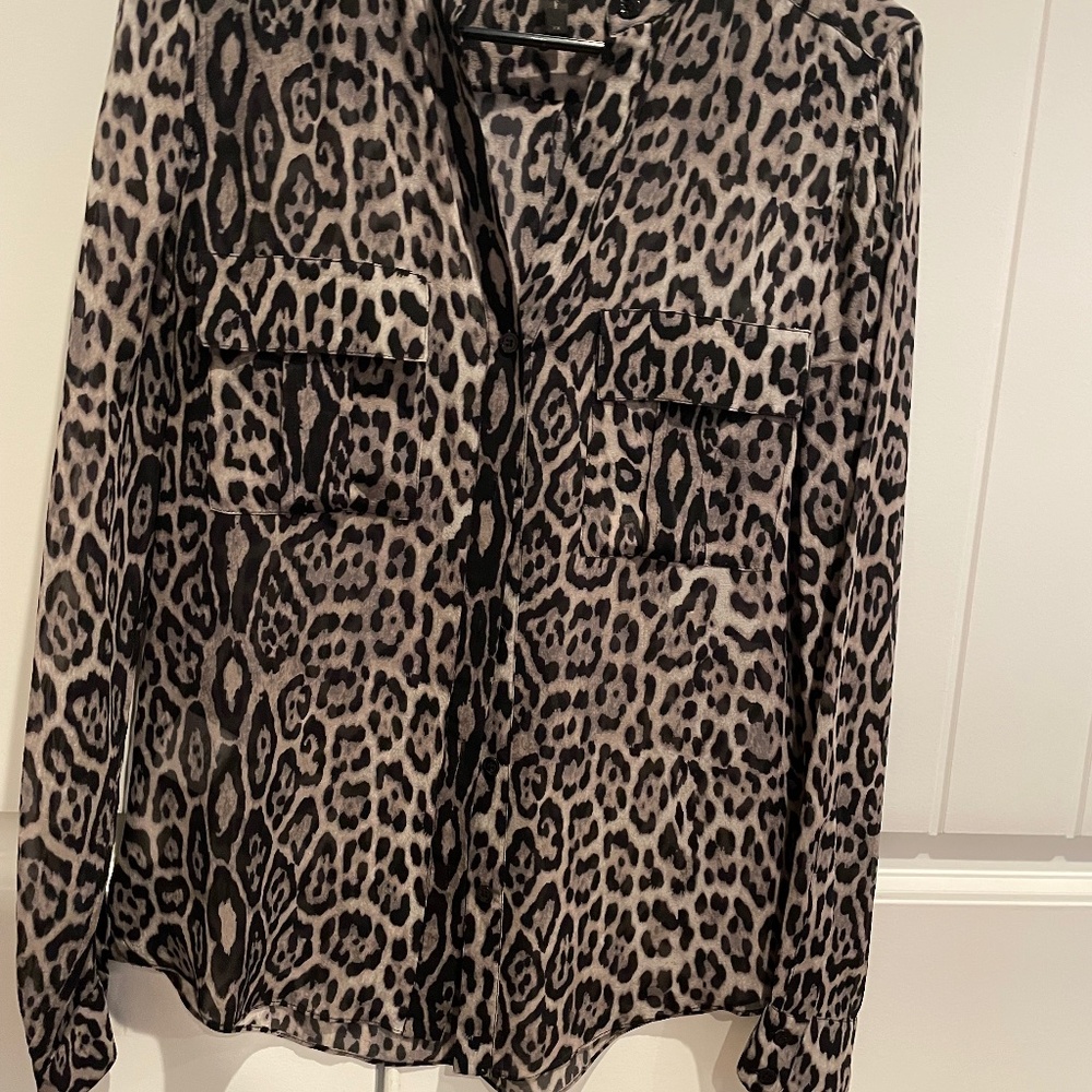 BCBGMAXAZRIA Anderson Leopard Print  Blouse